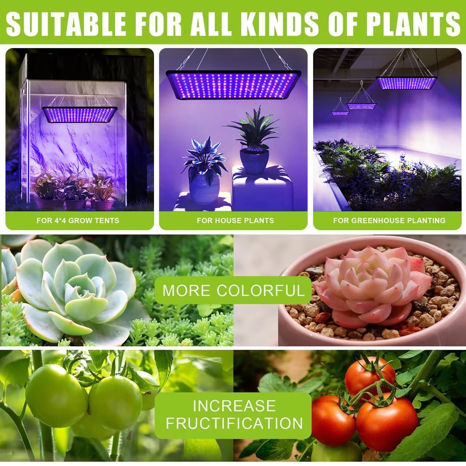 120W LED Grow Light Panel Full Spectrum Lamp for Indoor Plant Veg Flower NEW US