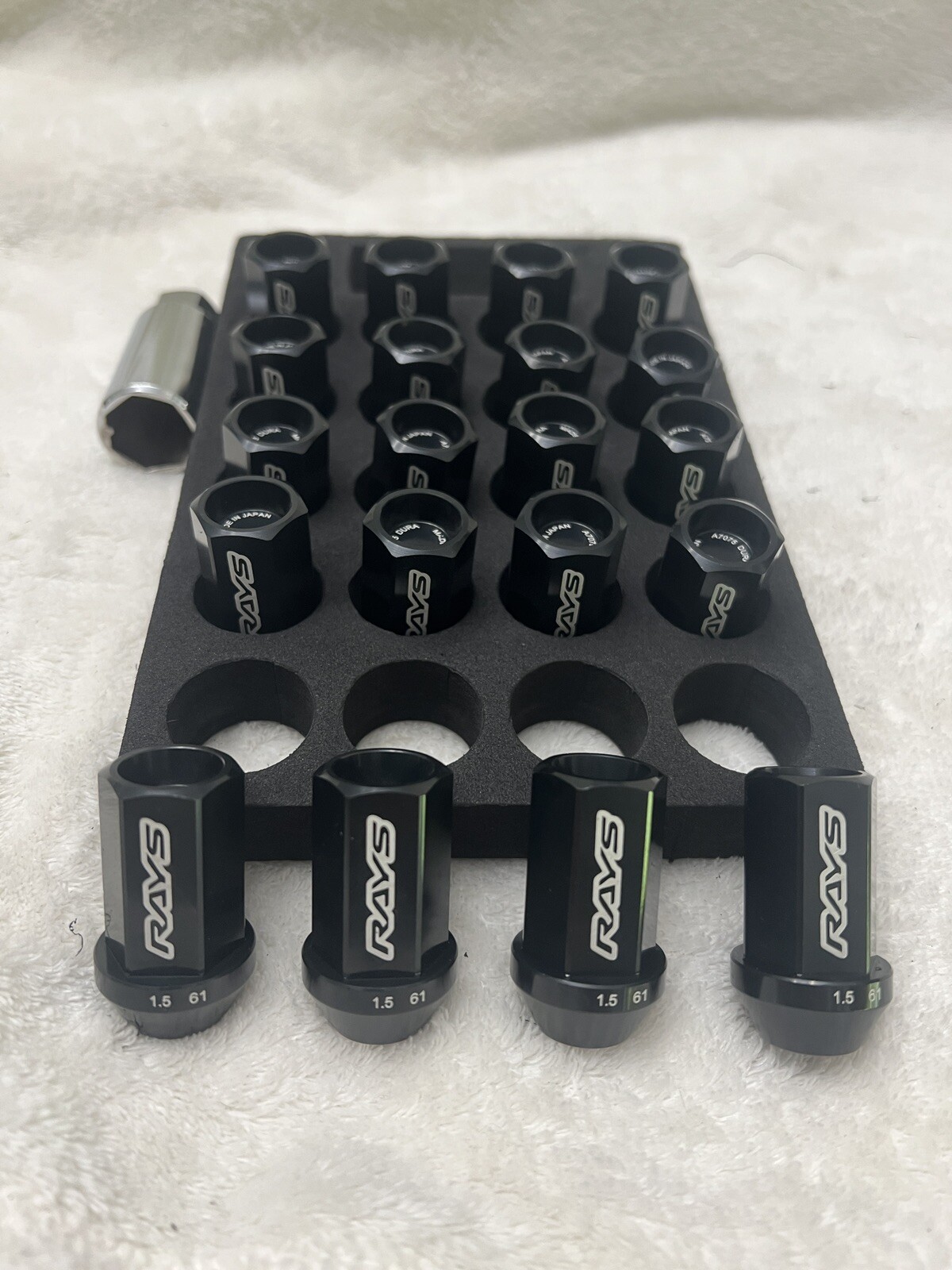 VOLK RACING RAYS STRAIGHT L42 DURA WHEELS LOCK LUG NUTS 12X1.5 1.5 RIM BLACK U