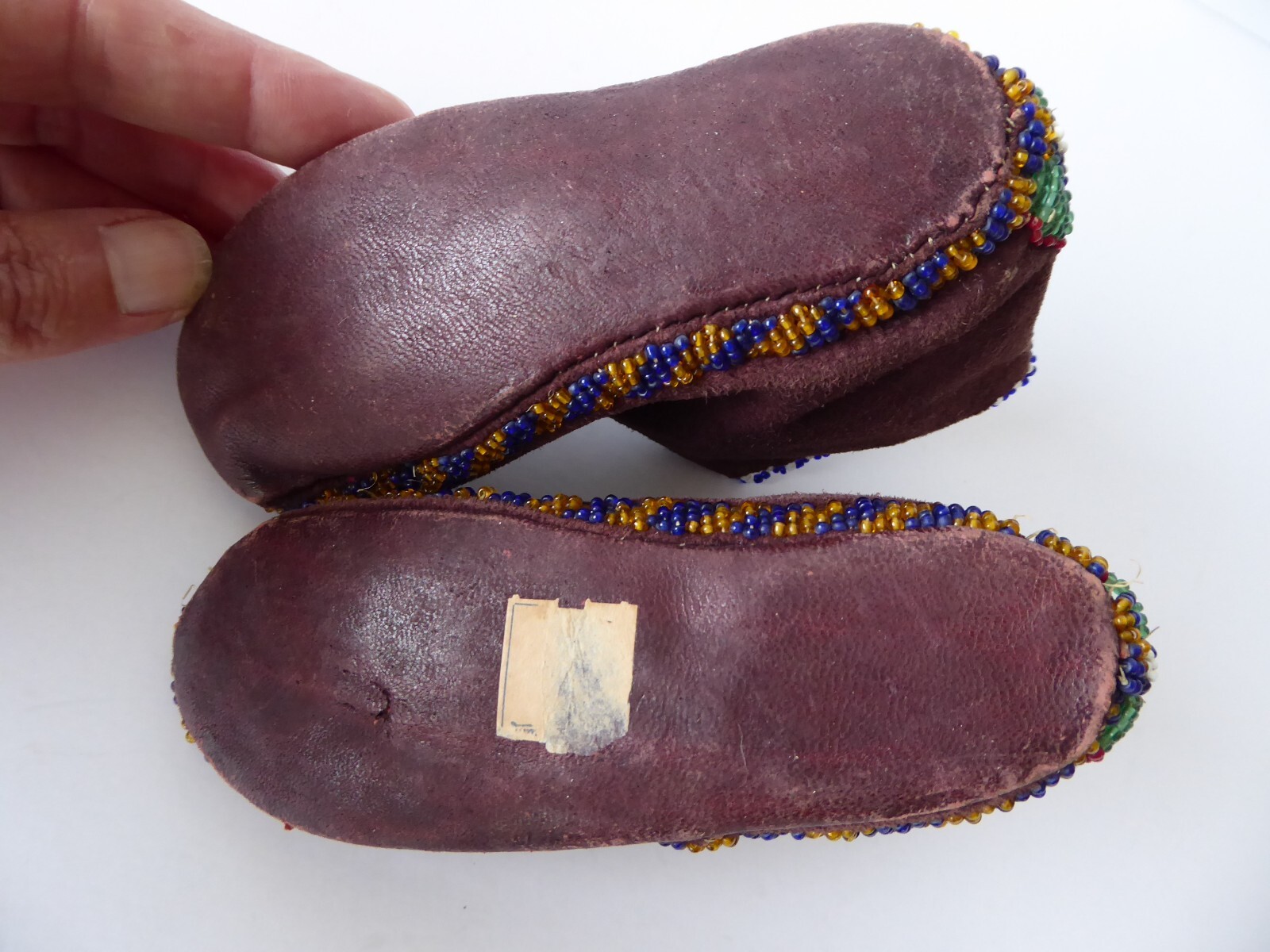 Antique Native American Indian Beaded Child's Moccasins