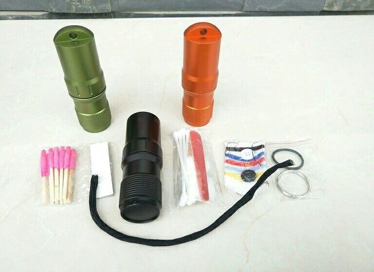 Survival Pill/Match Case Box Container Waterproof CNC Keychain Aluminum EDC BOB