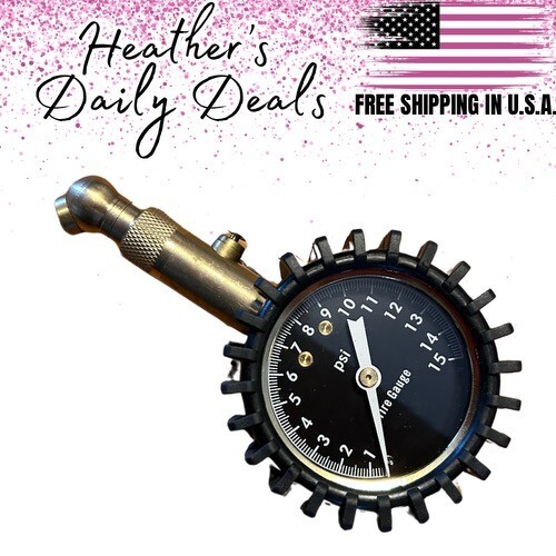 ATV UTV SXS Low Pressure Tire Gauge 0-15 PSI Floatation Tires Protective Rubber