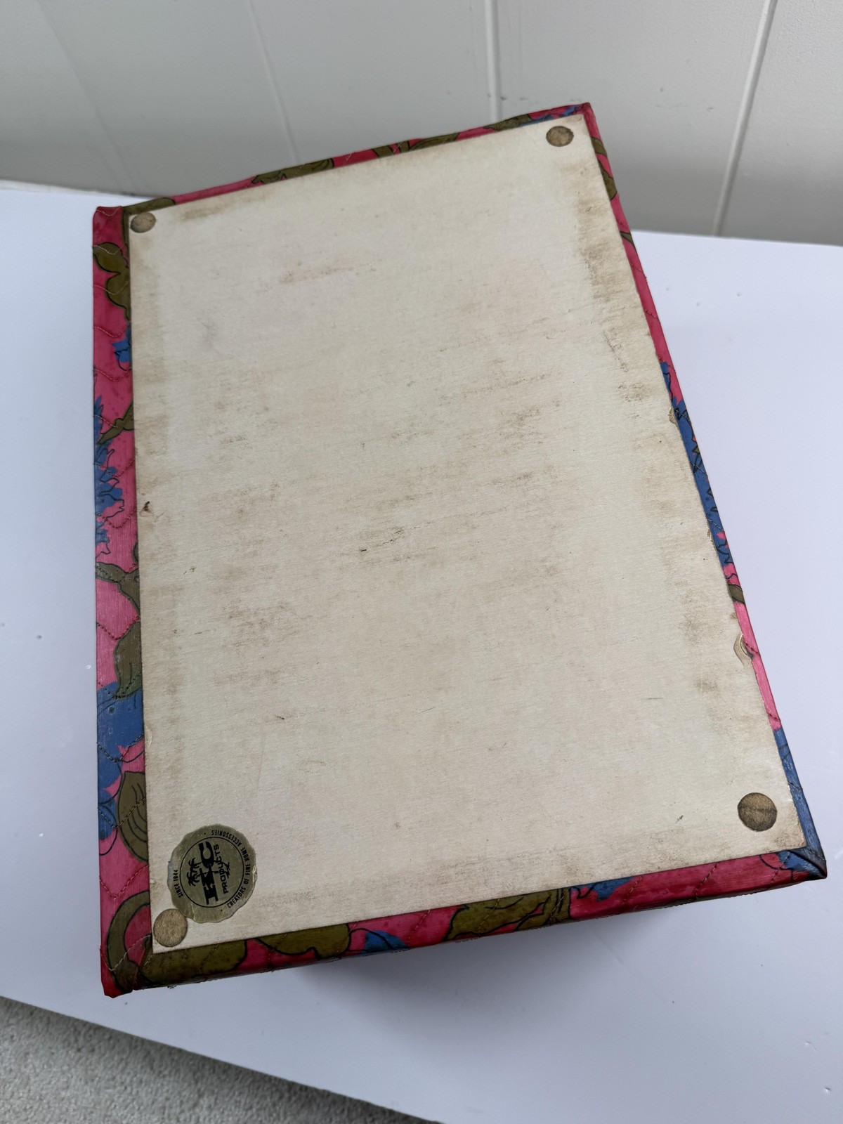 Vintage Sewing Box Kit Pink Floral Portable Sewing Case Box Organizer 60's