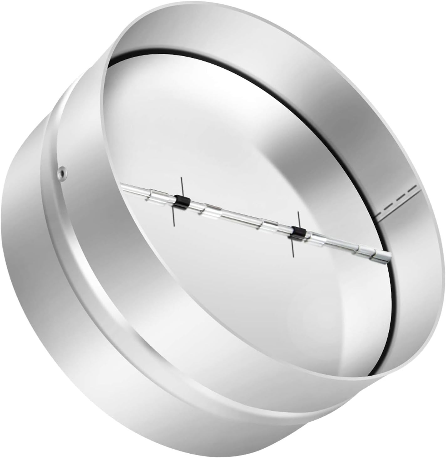 6"/8" Backdraft Shutter Damper Draft Blocker for HVAC Extractor Fan Silver