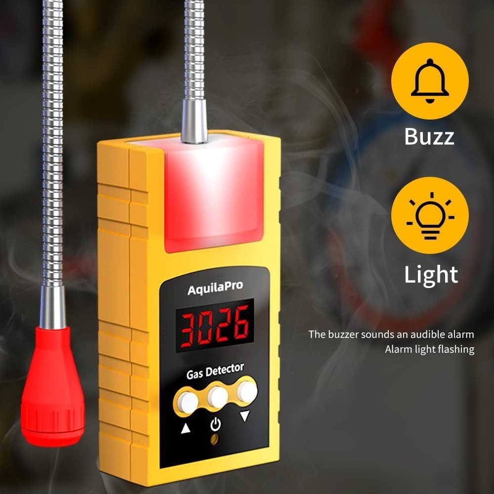 Natural Gas Leak Detector, 13" Gooseneck for Propane and Combustible Gas