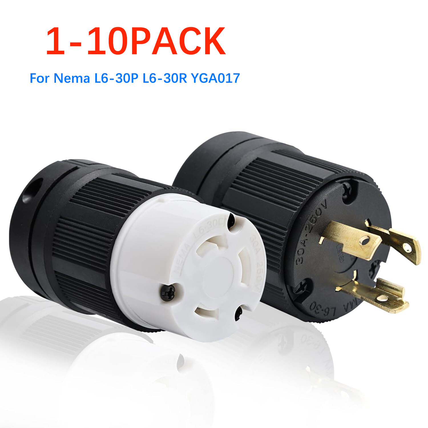 Lot For Nema L6-30P L6-30R YGA017 KIT 30A 250V Male Female Twist Lock 3Wire Plug