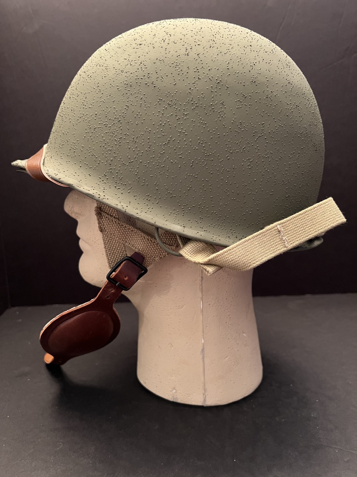 J.MURRAY, INC.1944 ORIG./CONVERTD US M-2 ‘D’ LOOP PARA HELMET & FIRESTONE LINER!