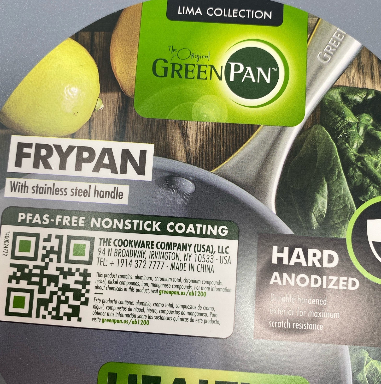 GreenPan Lima 8” Gray Hard Anodized Ceramic Nonstick Fry Pan Skillet