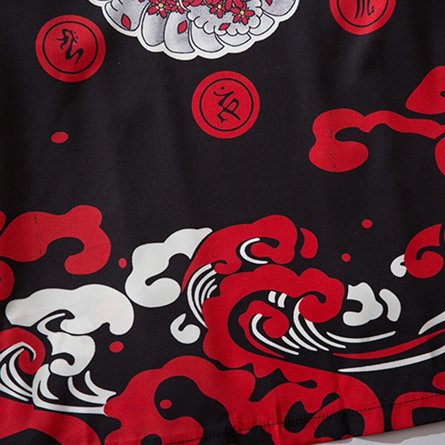 Niepce Men's Demon Mask Kimono Graphic Lightweight Harajuku T-Shirt Cardigan