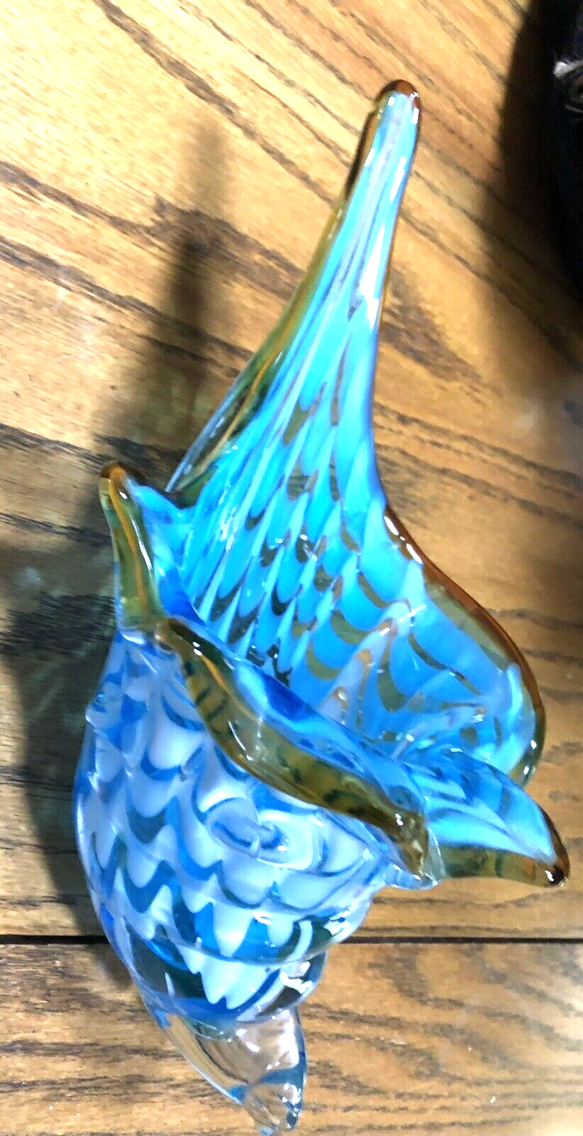 Vintage MCM MURANO Glass Archimede Seguso 60's Hand Blown Blue SHELL