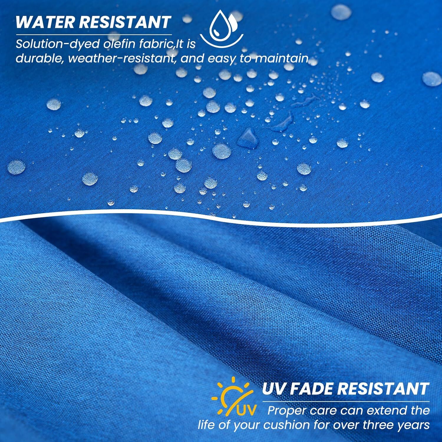 SUNYRISY 72"x21"x5" Chaise Lounge Cushions Set of 2 Waterproof Sun- Patio Pads