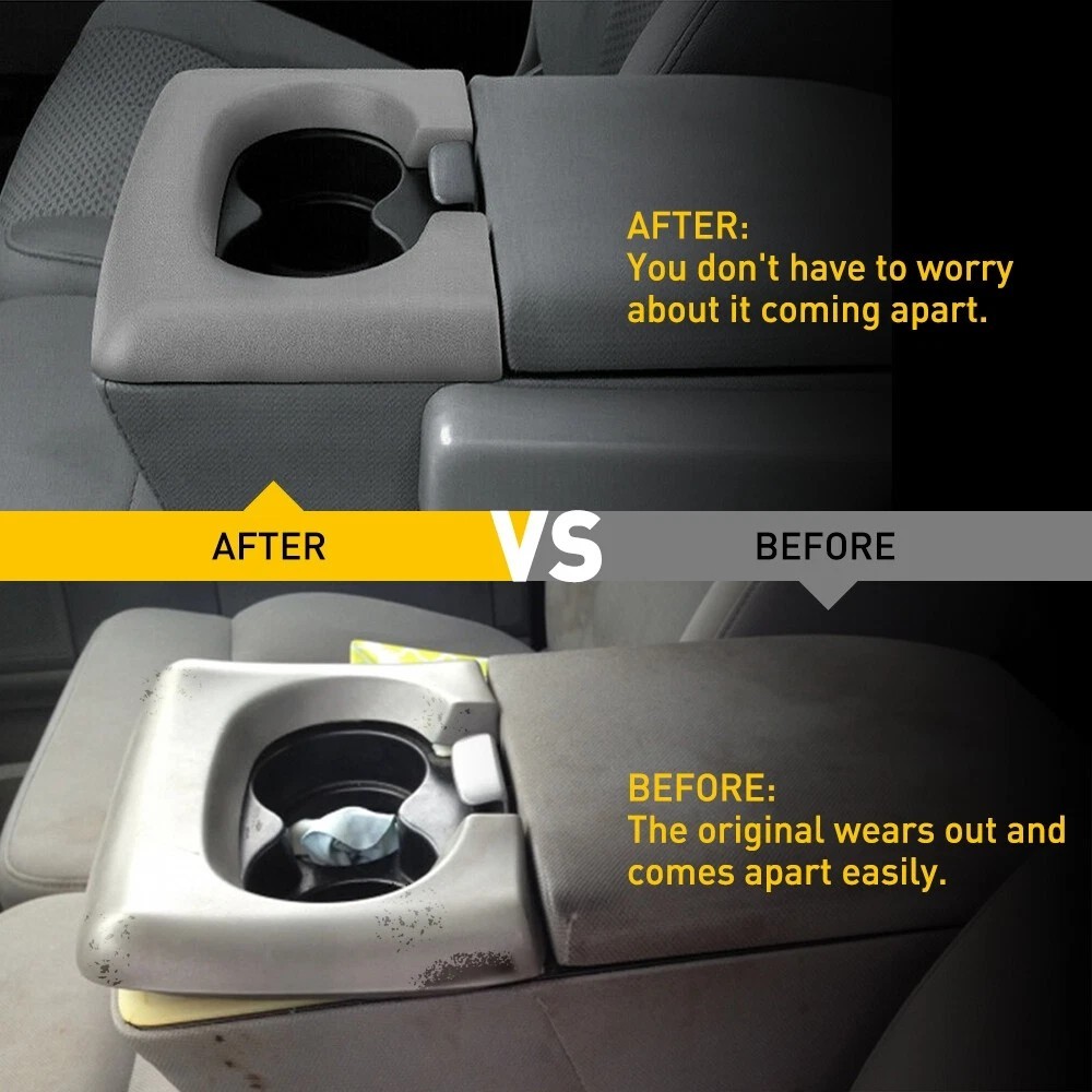 For Ford F-250 350 450 Center Console Cup Holder Armrest Pad Gray From 1999-2010