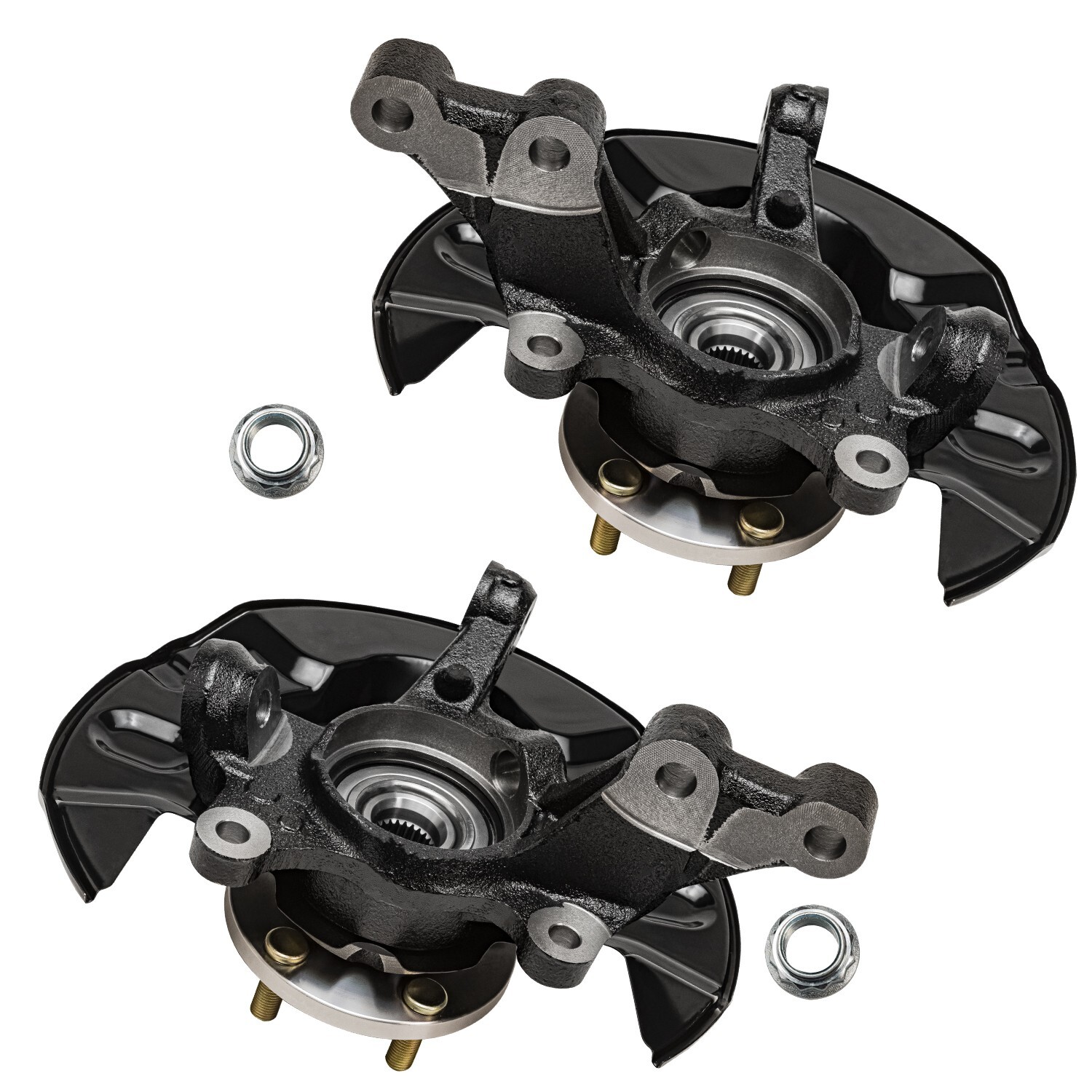 Front Steering Knuckles Rotors Brake Pads Calipers for 2003-2008 Toyota Corolla