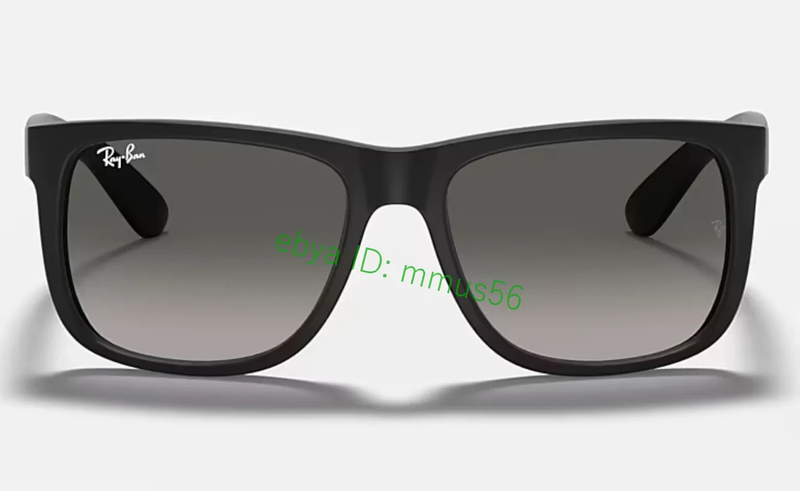 Ray-Ban JUSTIN RB4165 601/8G Sunglasses Dark Grey Matte Rubber Black 54mm