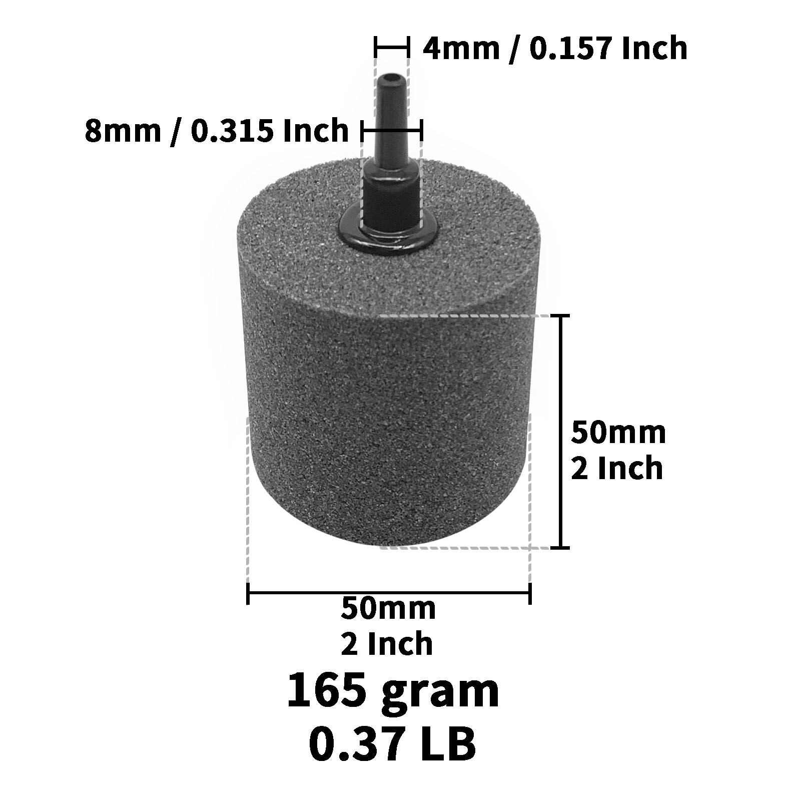 2" X 2" Cylinder Air Stone for Aquarium & Hydroponics [2,3,5,8 Pack]