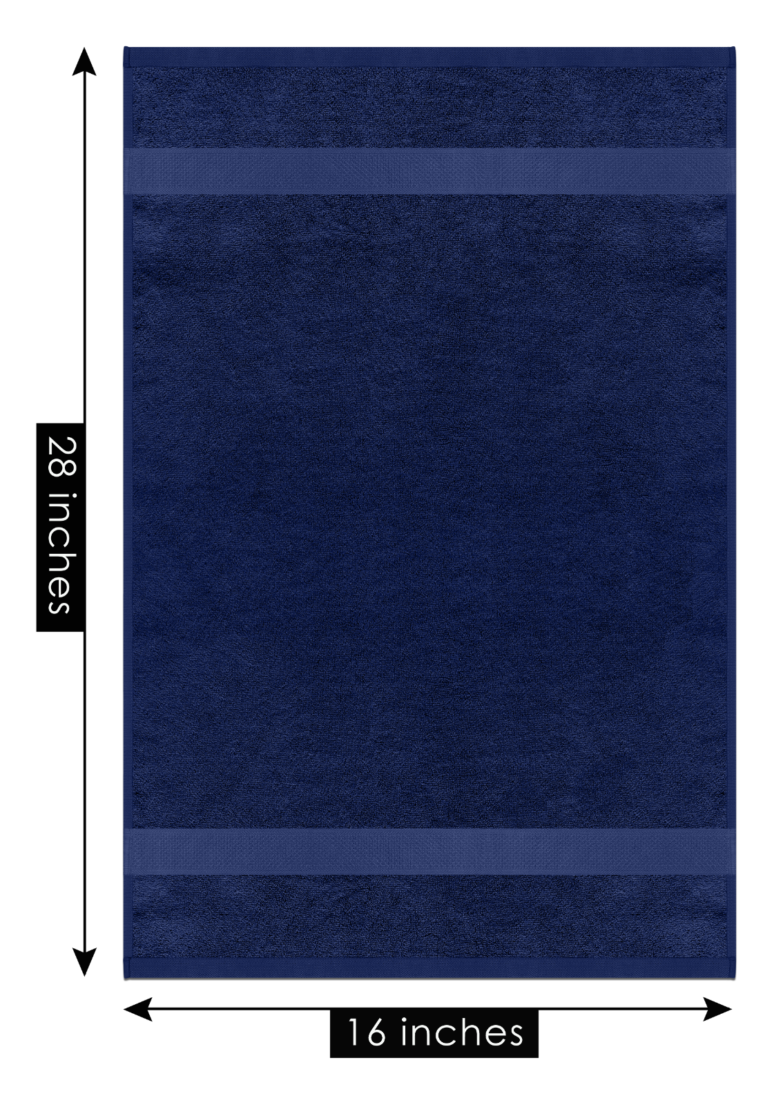 8 PCS DARK BLUE TOWELS SET SOFT FLUFFY ABSORBENT 100% COTTON BY GREATWESTERNTEX