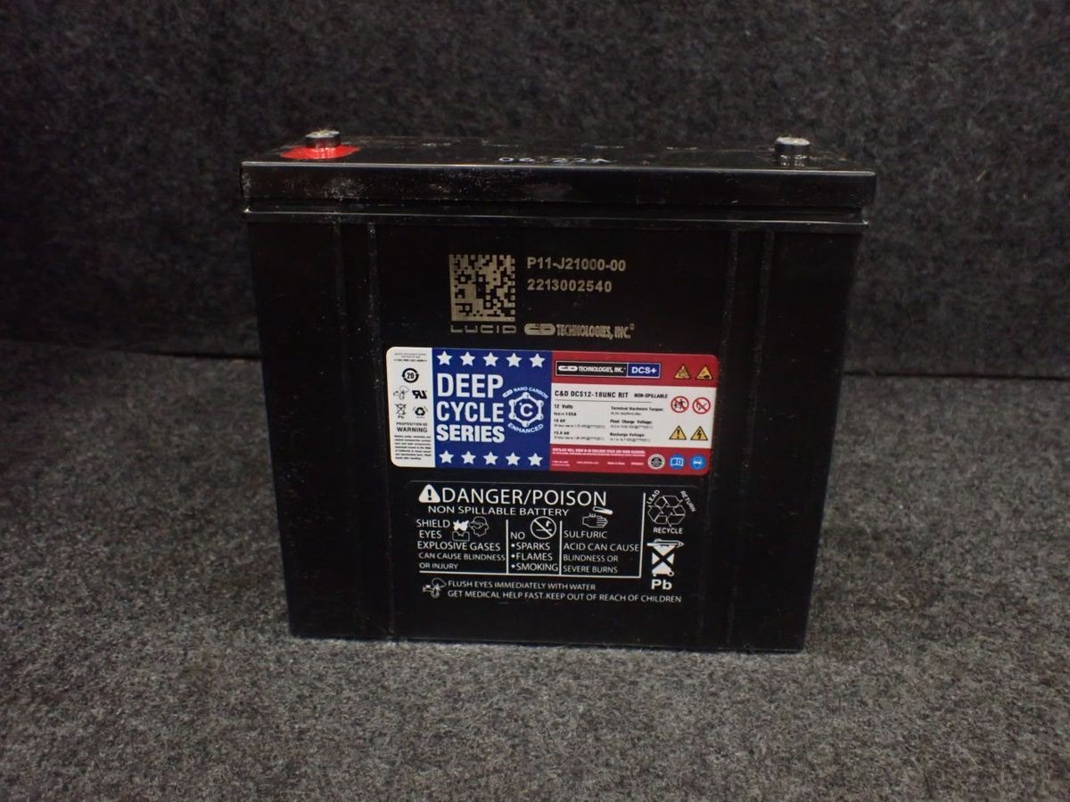 C&D TECHNOLOGIES DCS12-18UNC RIT Deep Cycle Battery, 12V, 18 AH, No Box