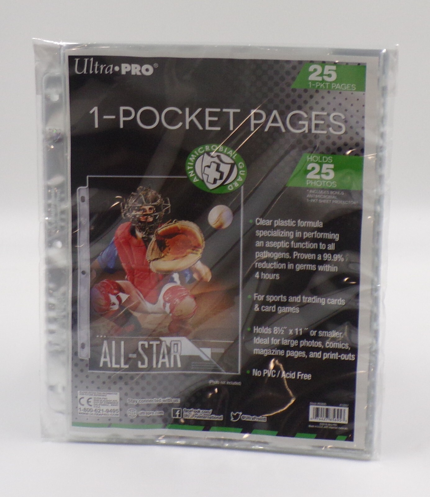 Ultra Pro - 1-Pocket Pages (25 Count) - 8 1/2" x 11" - Free Shipping