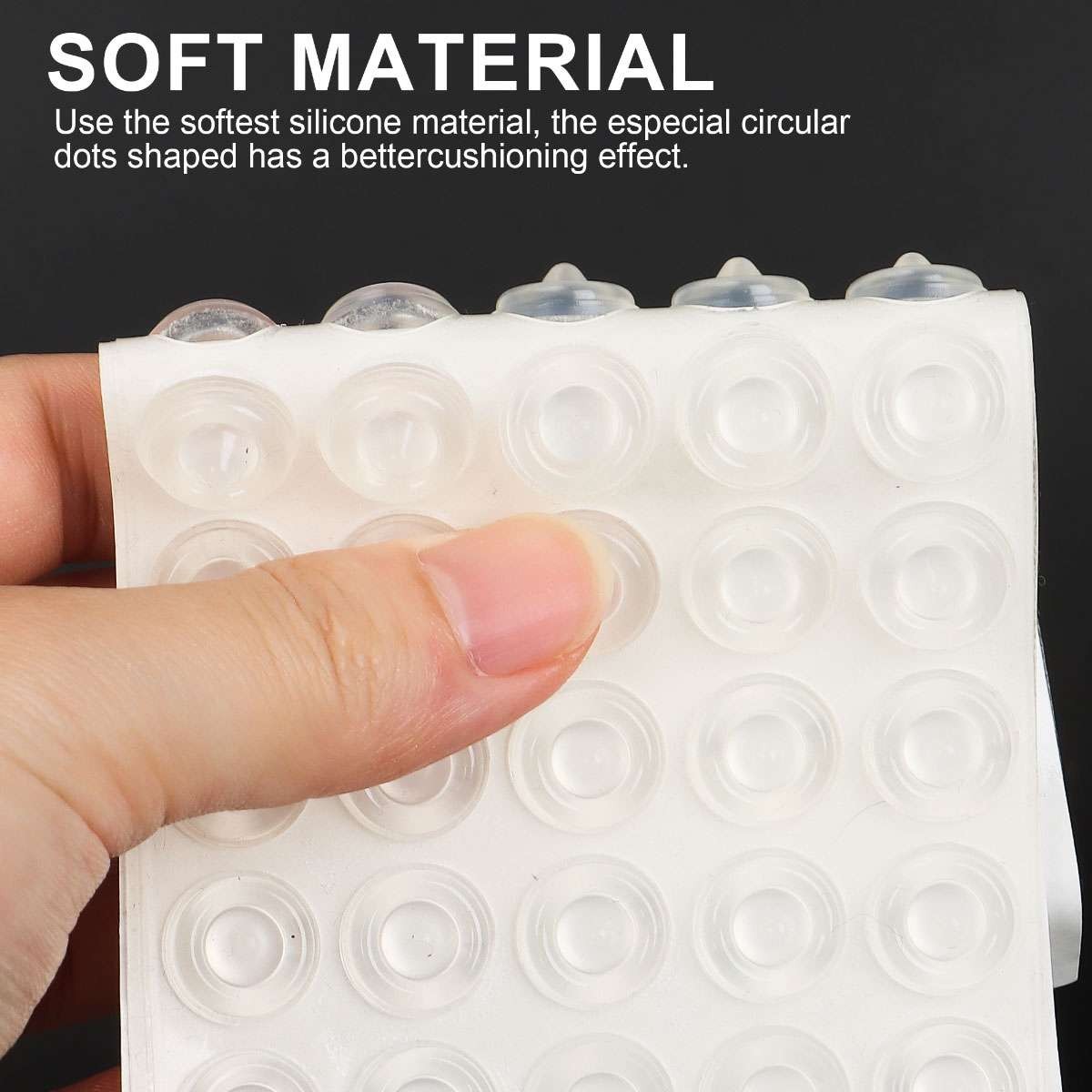 300pcs Drawer Rubber Bumpers Pads Clear Cabinet Door Dots Self Adhesive Feet