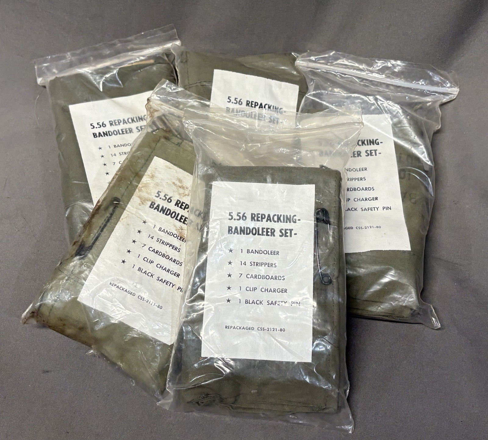 1 (One) Vintage 5.56 Repacking Bandoleer Kit Sealed 1980's Original USGI