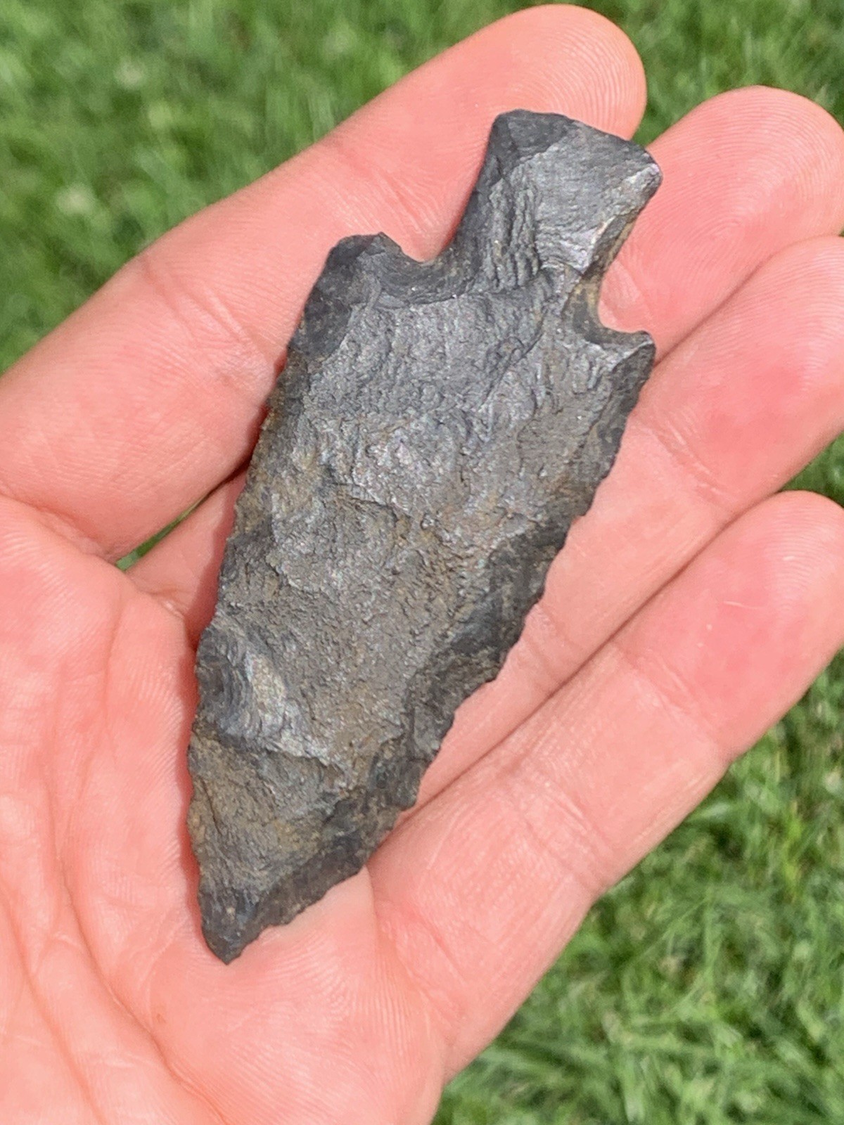 Authentic Buck Creek Arrowhead 3 1/8 Jefferson Co Ohio Black Chert Good Form