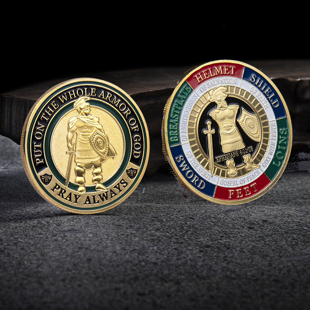 20 PCS Put On the Whole Armor Of God Commemorative Collection Challenge Coin