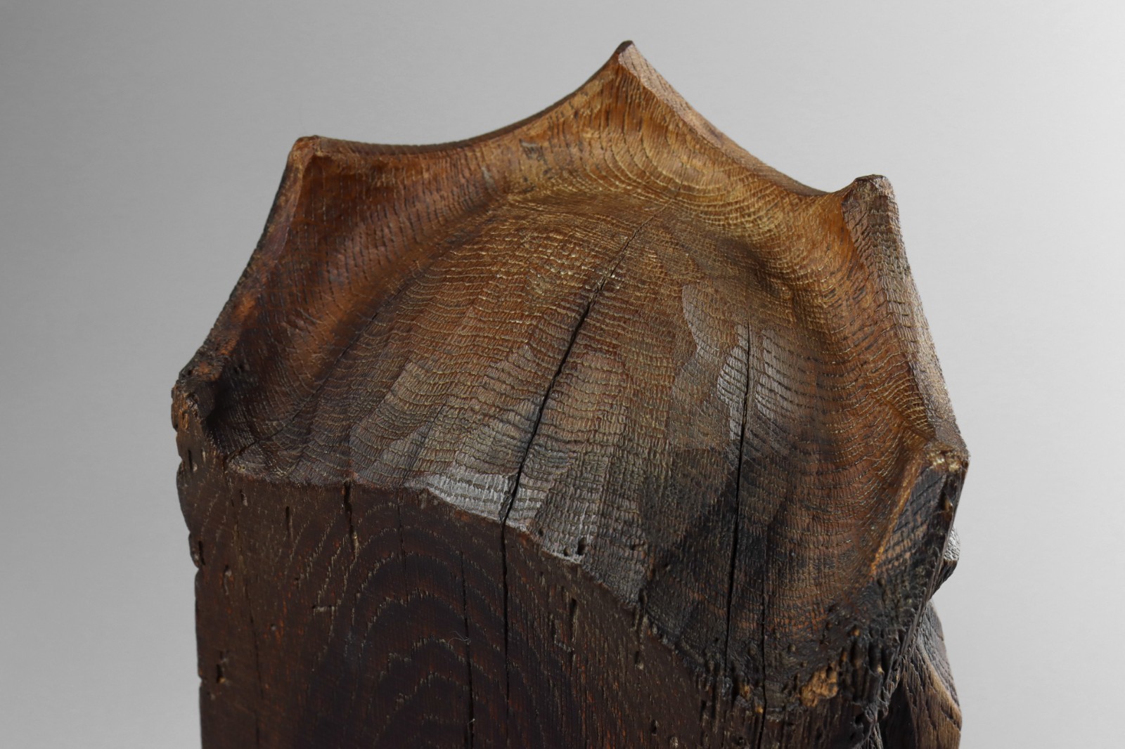 Antique 19th Century Ecclesiastical Gothic Carved Wood Head Of The Madonna