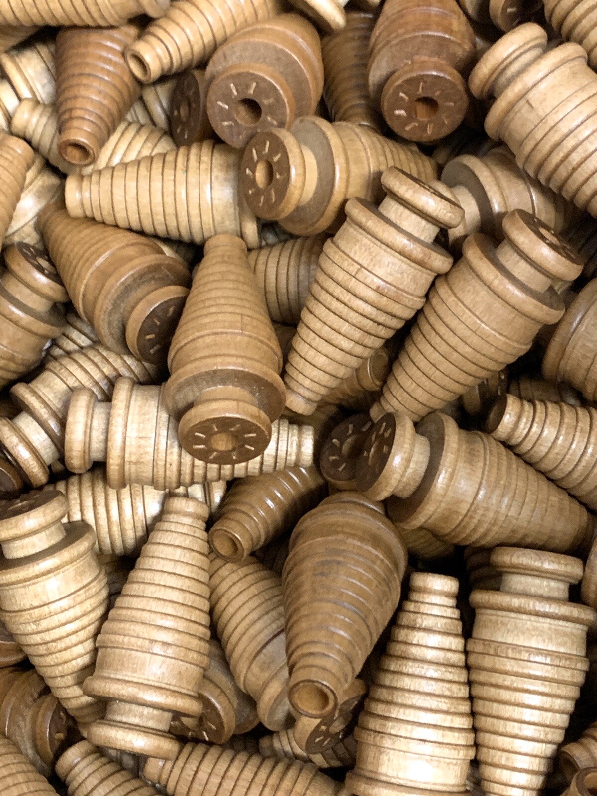 Spools Small Industrial Quills Textile Bobbin Vintage Wood NOS lot-12: