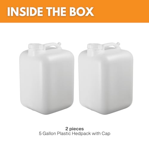 FastRack 5 Gallon Hedpak with Cap (Pack of 2) | BPA-free, Food-Grade, and Leak-P