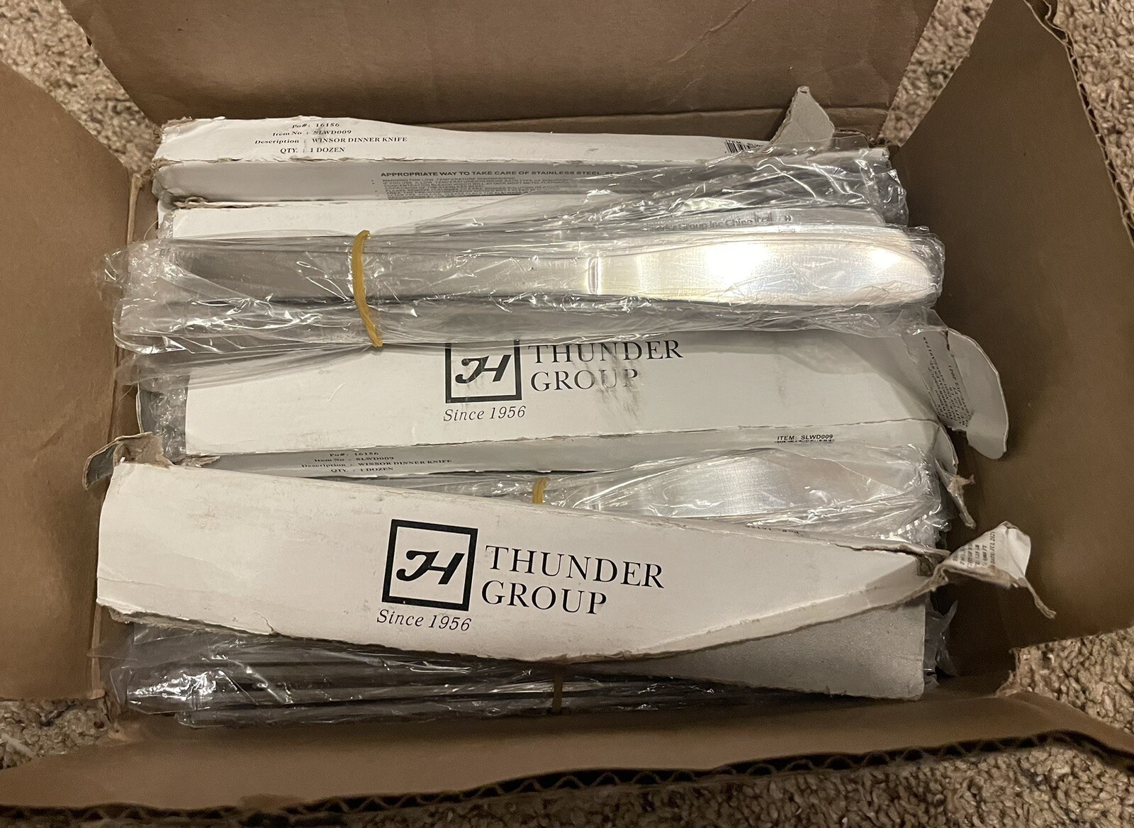 CASE OF 15 DOZEN (180) ￼Thunder Group SLWD009 Winsor restaurant Dinner Knives