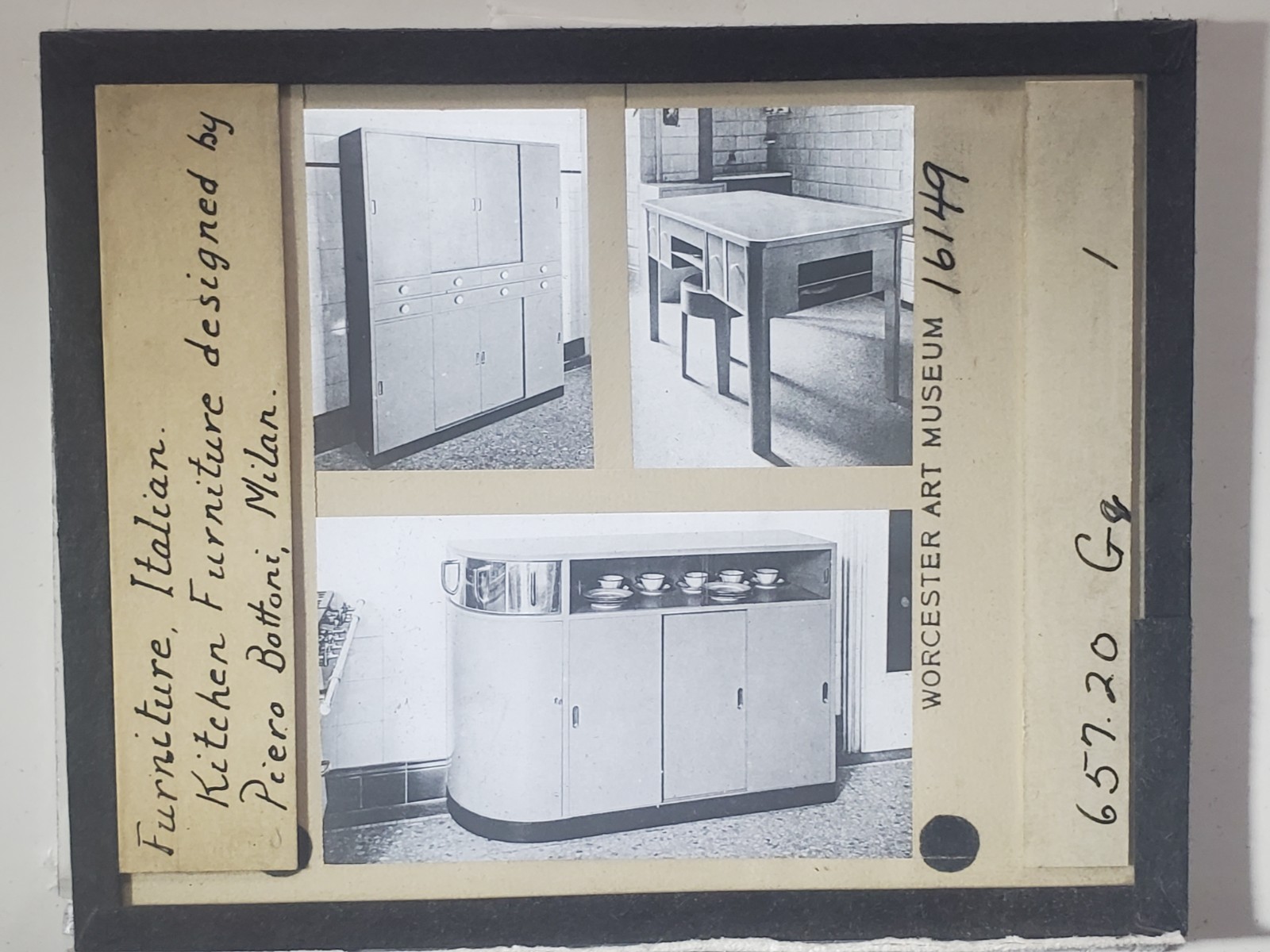 Kitchen Furniture Designed By Piero Bottoni, Milan, Magic Lantern Glass Slide