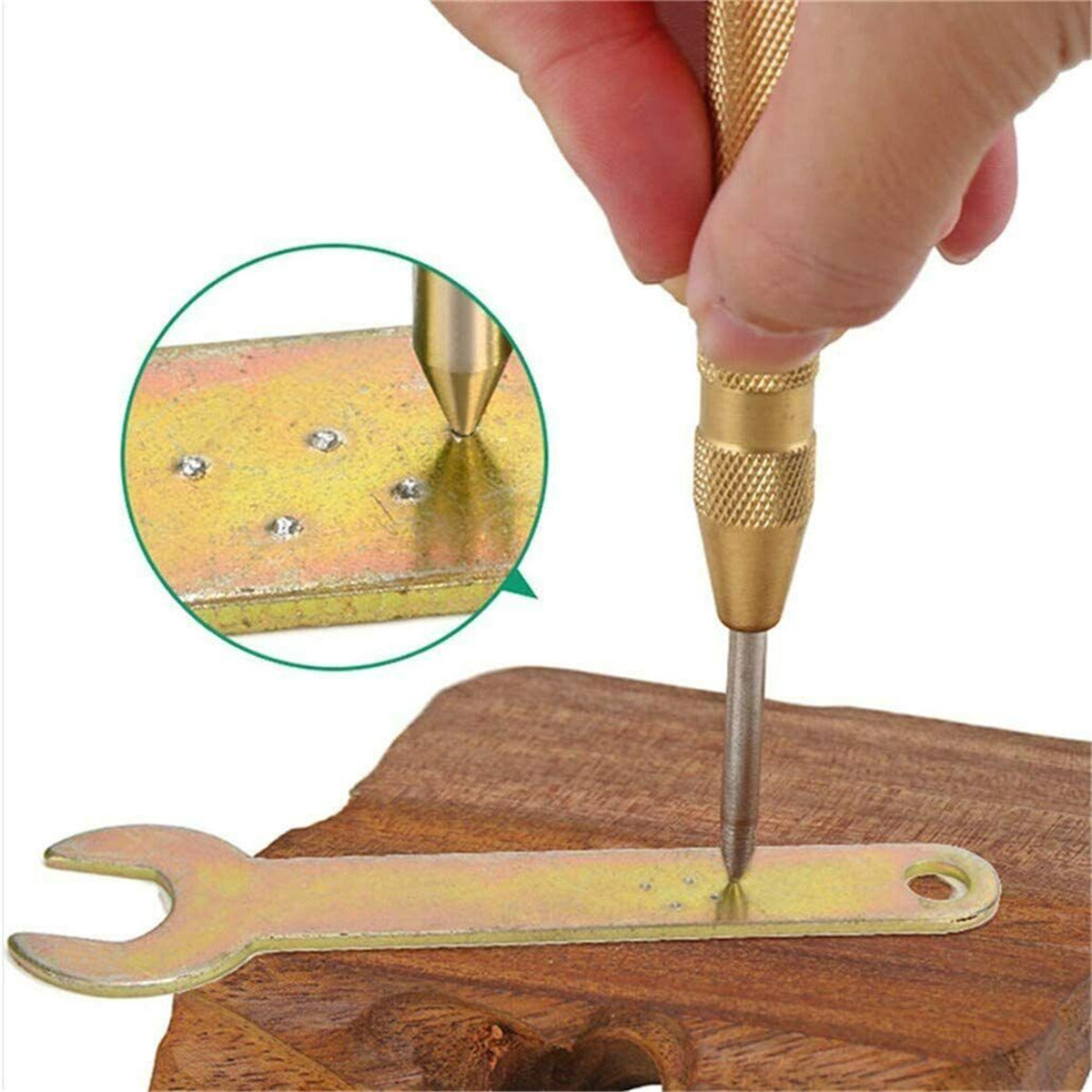 4X Automatic CENTER PUNCH Tool Adjustable Spring Loaded Super Strong Metal Drill