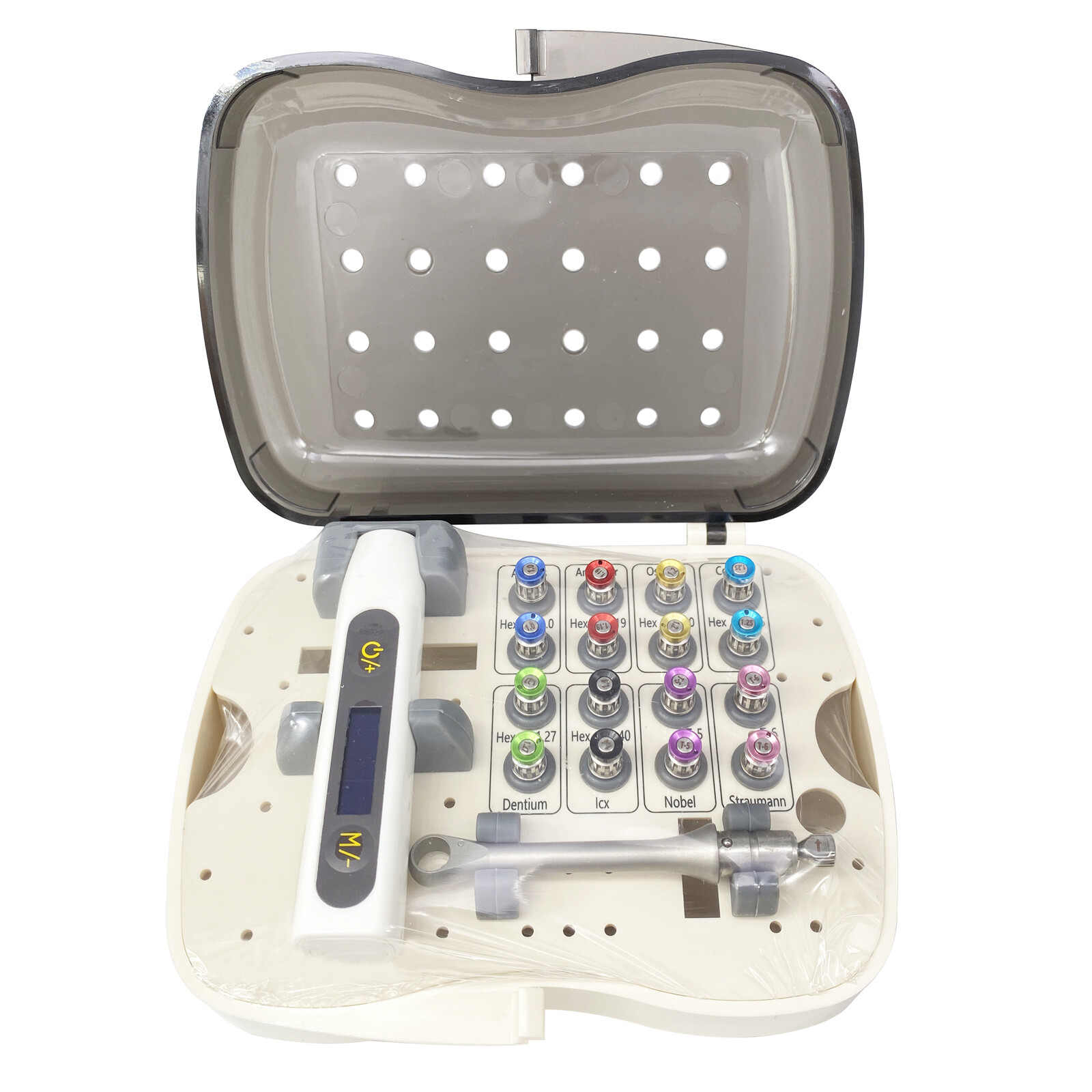 Electronic Dental Implant Universal Prosthetic Kit Torque Wrench 16 Screwdrivers