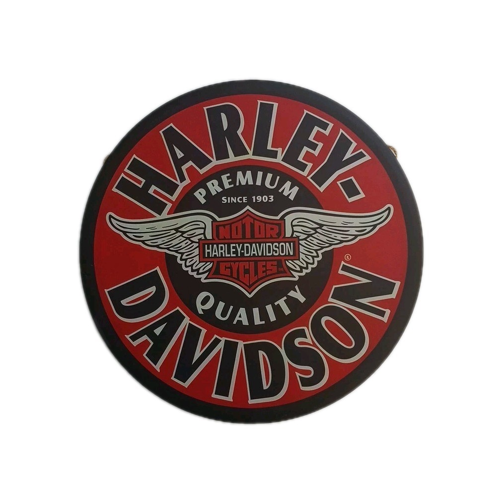 12-in Harley Davidson  Winged Bar & Shield Flat Aluminum Sign Black And Orange