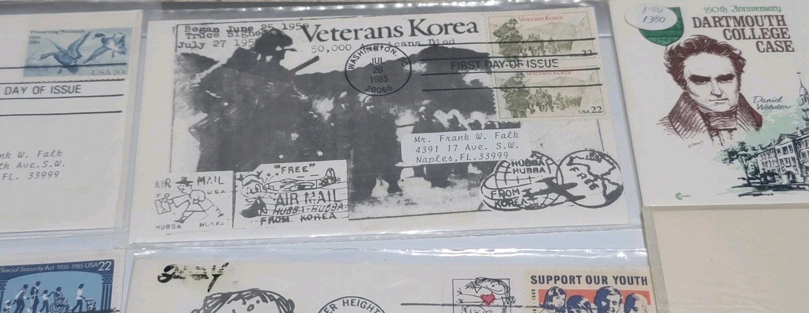 Vintage First Day Cover Lot of 16 1959-1987 USPS FDC Collection