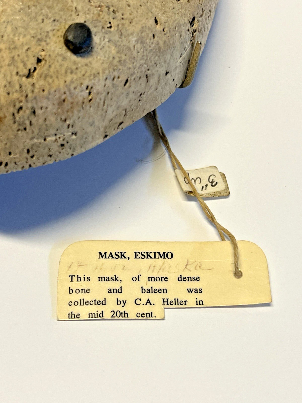 Antique Carved Inuit Eskimo Fetish Face Mask; With Stand