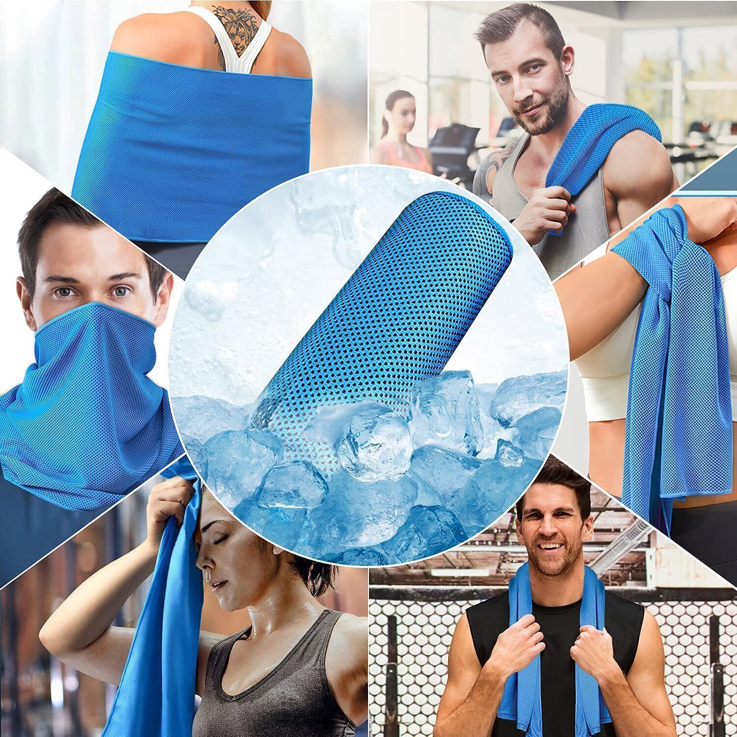 1-4PCS Cooling Towel For Neck and Face Cool Ice Sport Workout Yoga Sweat Towels