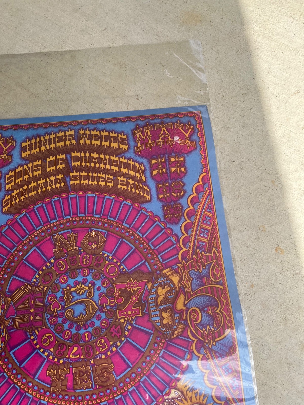 SANTANA 1968 FAMILY DOG CONCERT POSTER FD-119 JUNIOR WELLS NOT FOLDED 1ST PRINT