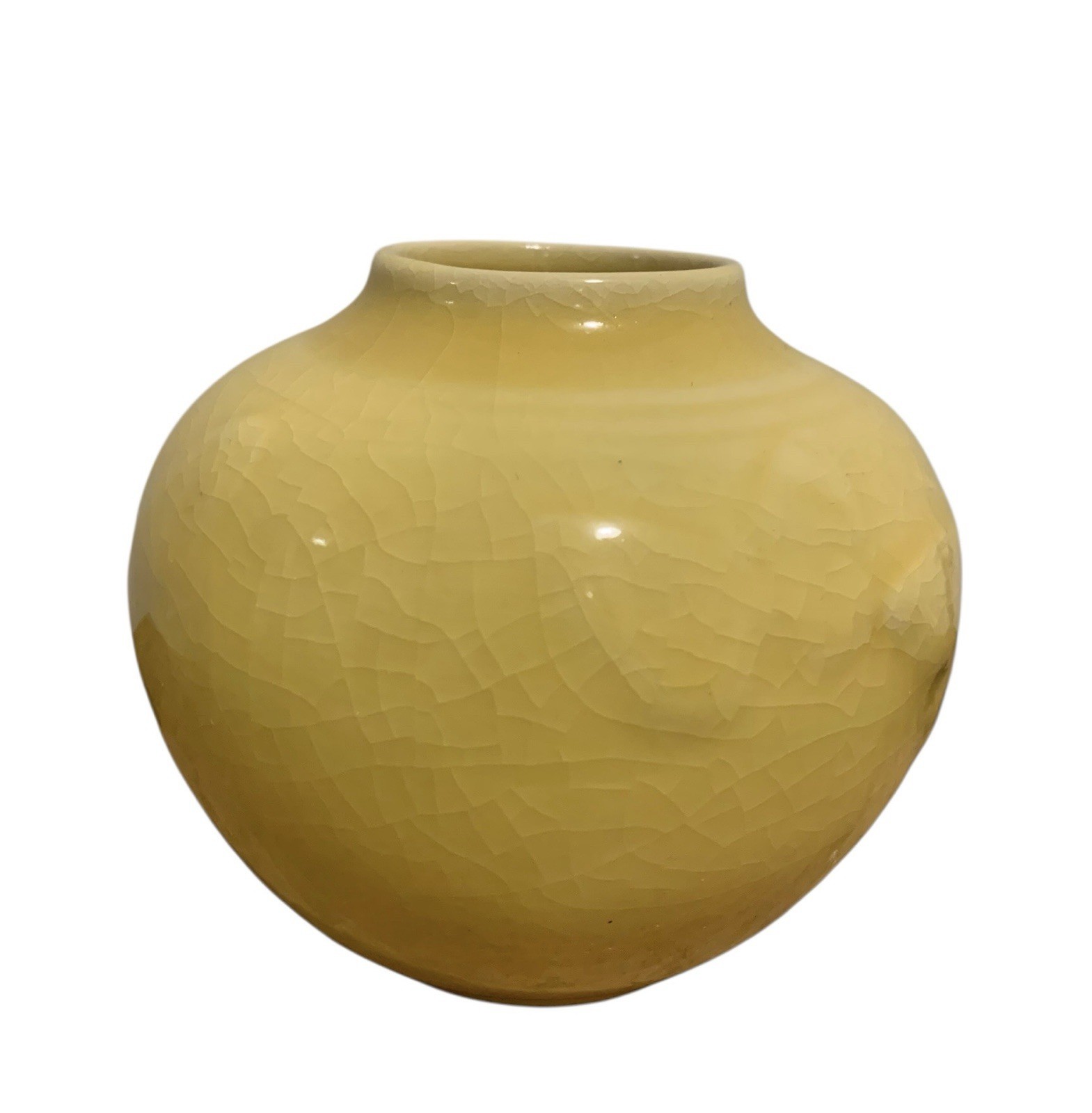 Vintage Rookwood Art Pottery Yellow Vase Butterflies #6509 1958