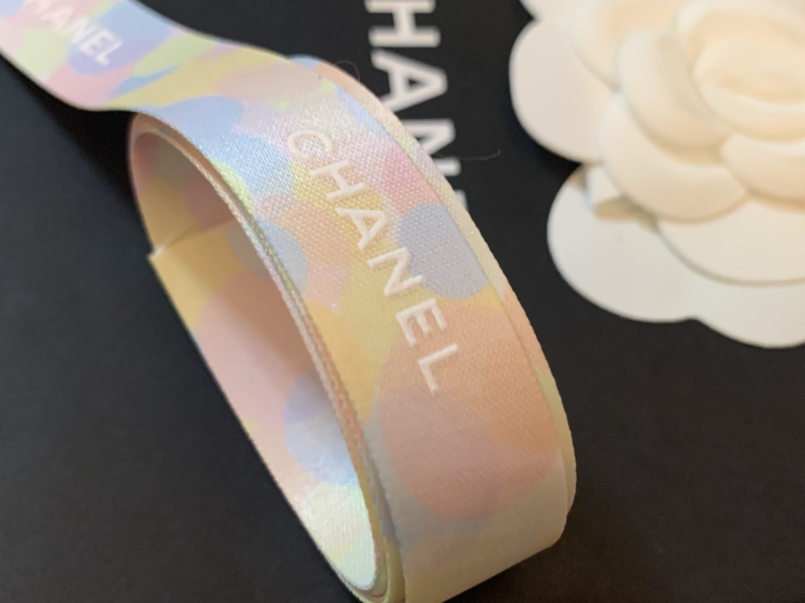 10 Yards Of Chanel Limited Edition Oriol&Fontanel Ribbon Multicolor w/White Logo