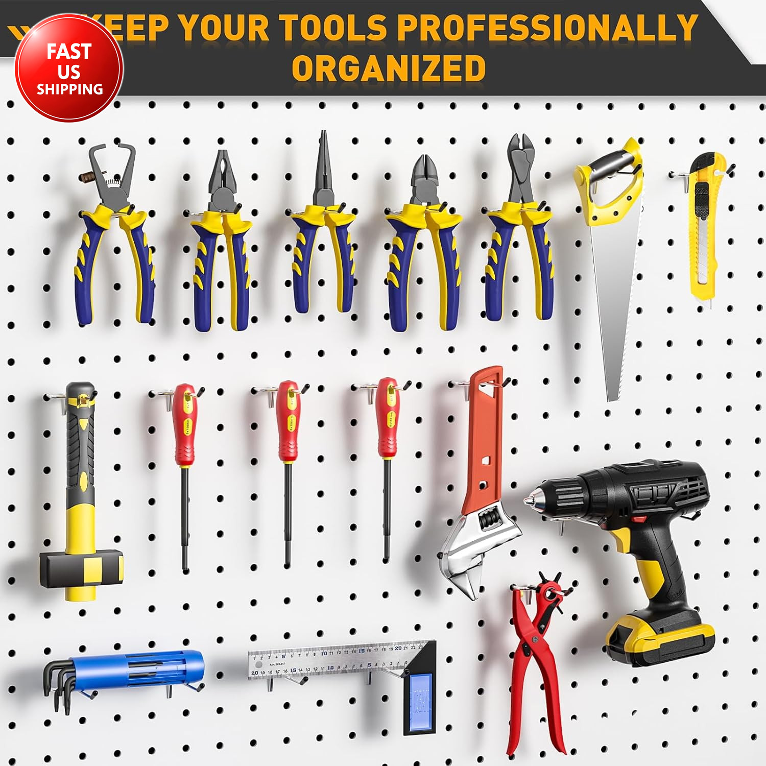 Pegboard Hooks, 25 Pack 4 Inch Peg Board Organizer Accessories for Hanging Fit 1