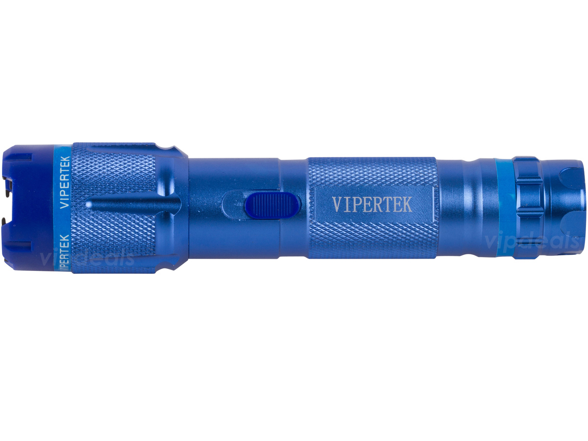VIPERTEK Stun Gun VTS-T03 BLUE 500 BV Metal Rechargeable LED Flashlight