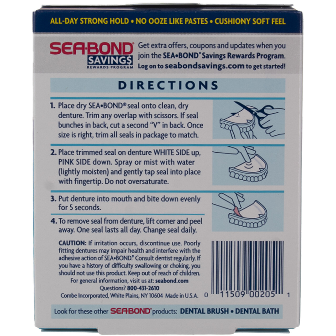 6 Pack Sea-Bond Upper Adhesive Denture Seals, Original, 30 Ct
