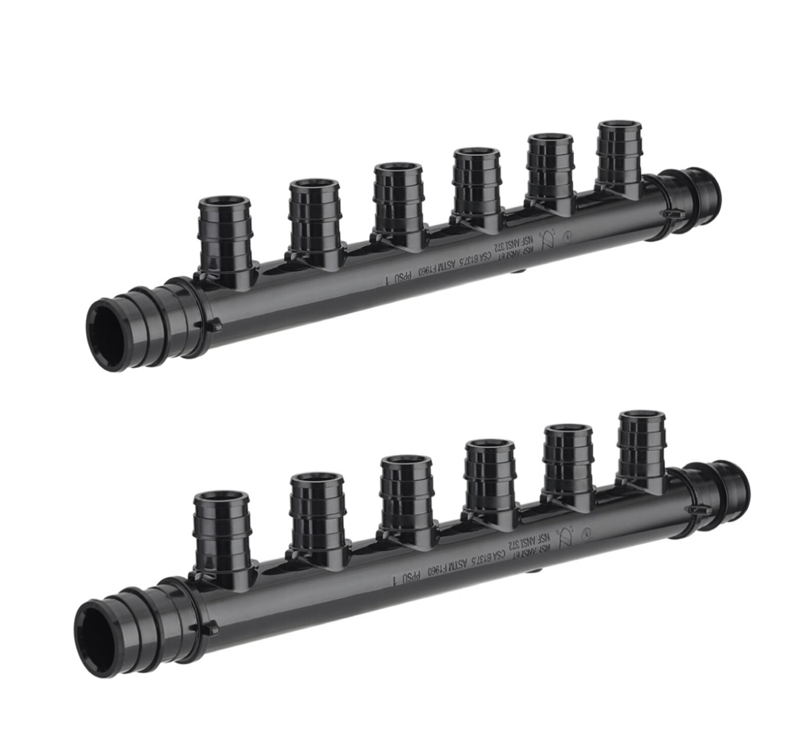 2 PCS EFIELD 6 Ports Open Pex-A Expansion Poly Manifold 3/4 Trunk, 1/2" Ports