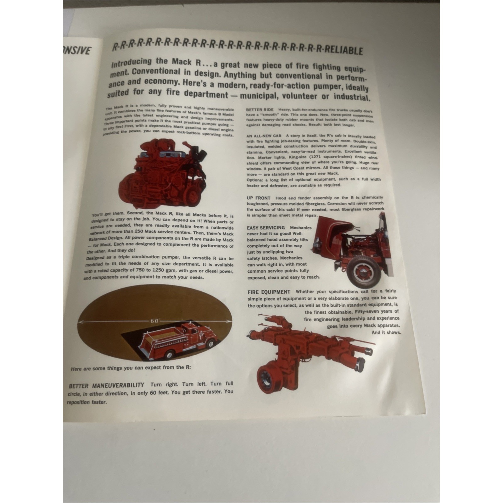 MACK TRUCK R FIRE APPARATUS BROCHURE