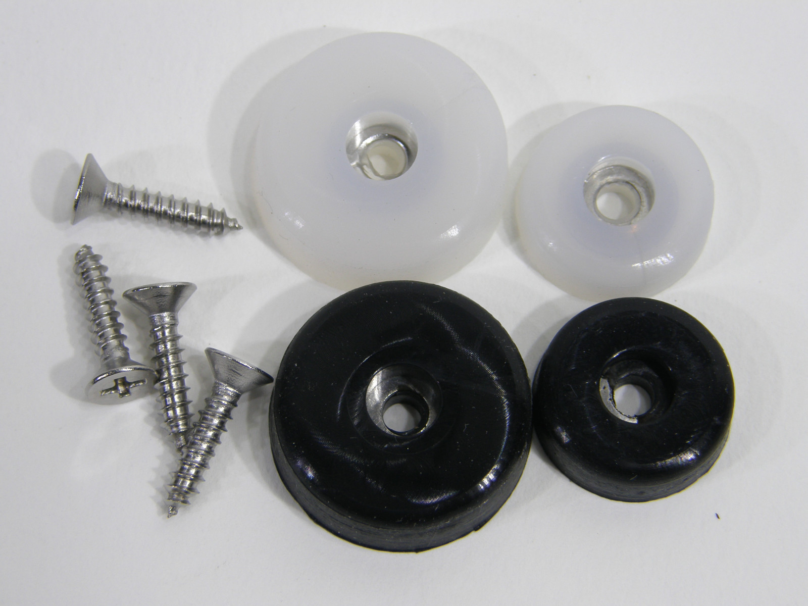 1" DIA Cutting Board Rubber Bumpers LOW PROFILE Silicone Black Clear Stainless