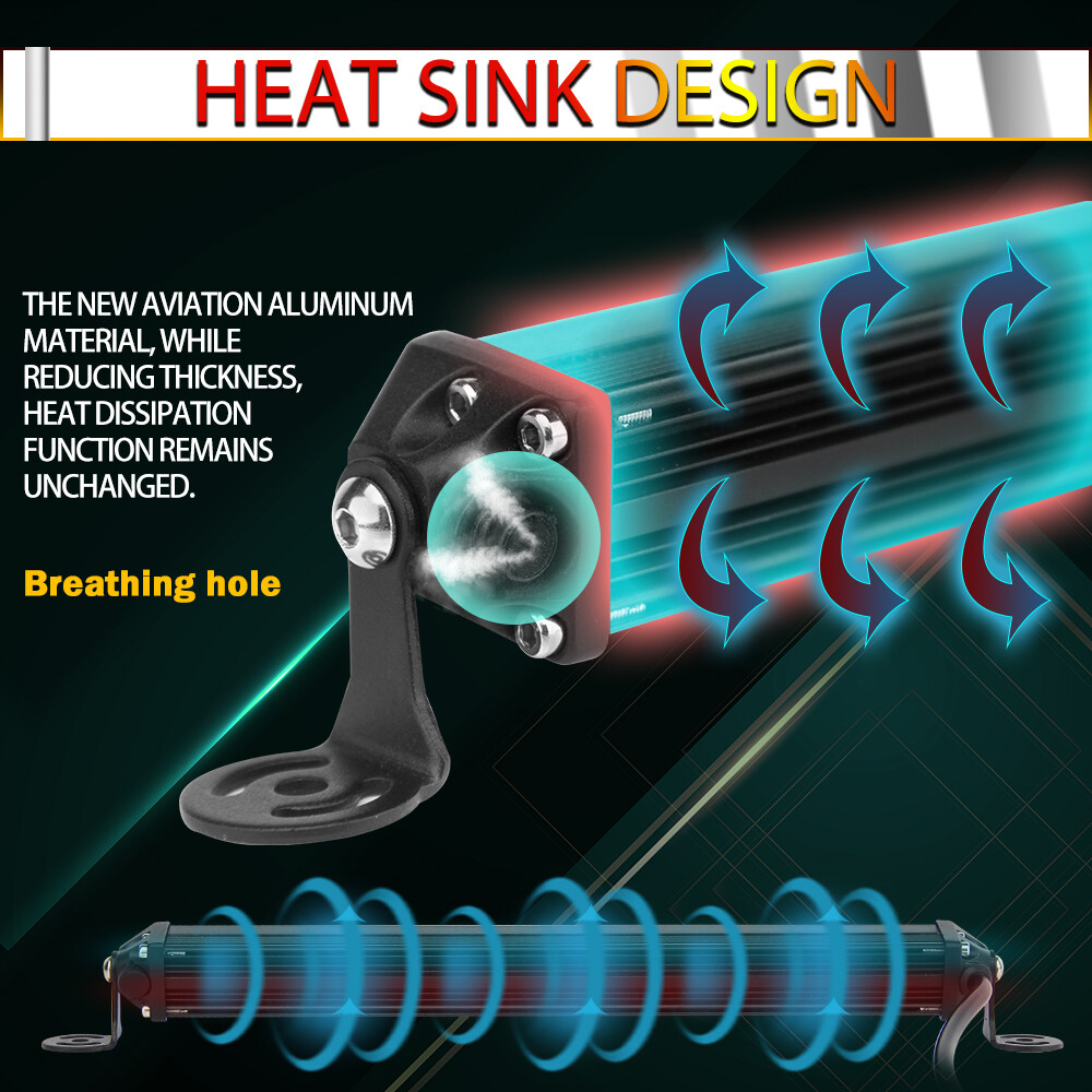 10inch LED Light Bar Slim Spot Flood Combo Work SUV Boat Offroad Driving ATV 4WD