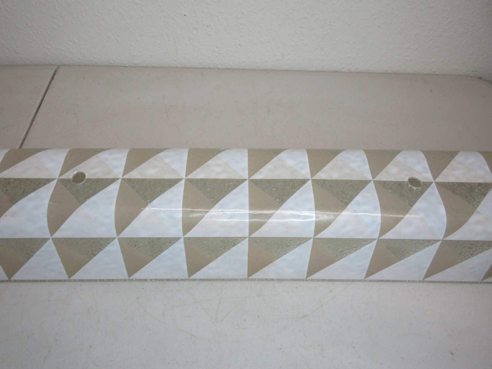 VTG Mid Century Modern Bathroom Vanity Glass U Shape Light Fixture - Glass Only