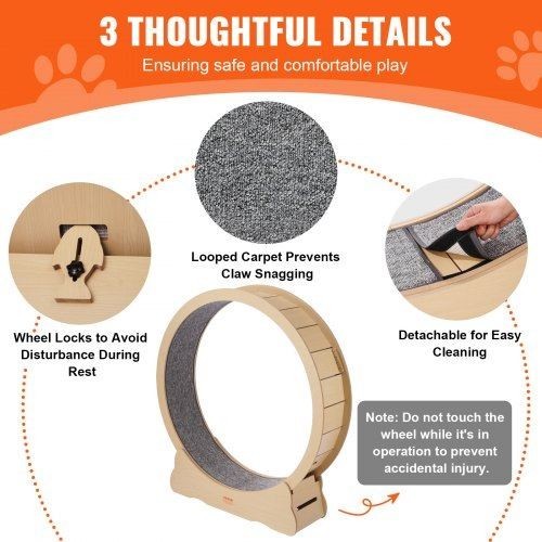 Wooden Cat Exercise Wheel 52 Large Cat Treadmill Wheel for Indoor Cats