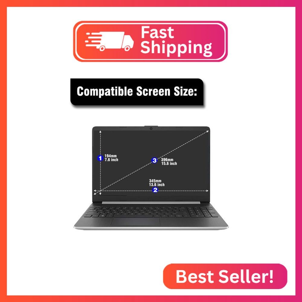 2-Pack Tempered Glass Screen Protector for HP Laptop 15.6, HP Pavilion/Envy 15.6