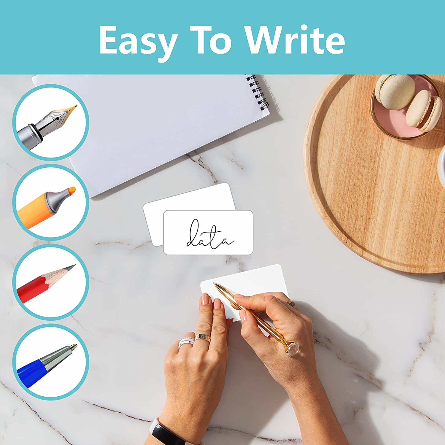 600 PCS Rectangular Stickers, Blank Write on Labels Self-Adhesive Roll White